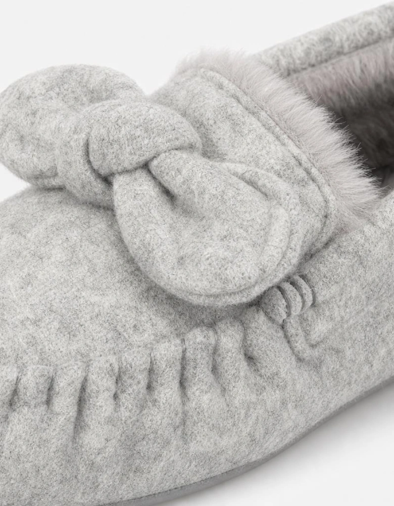 Totes Isotoner BRUSHED MARL MOCCASIN SLIPPERS Womens Moccasins Grey