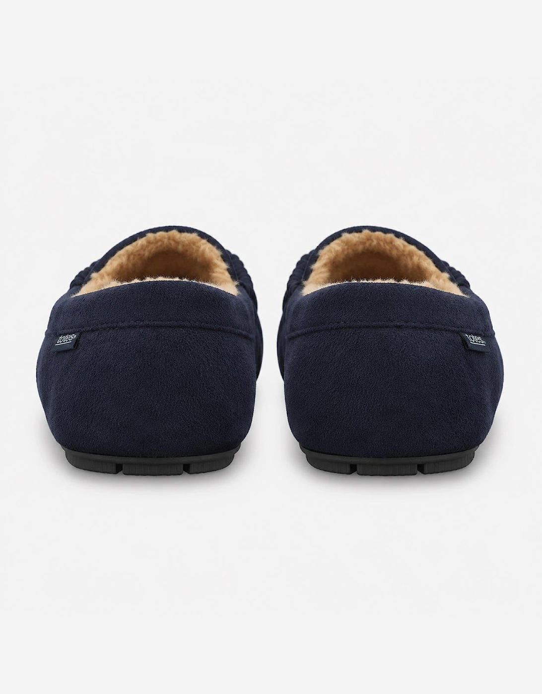 Totes Toasties SUEDETTE MOCCASIN SLIPPER Mens Moccasins Navy