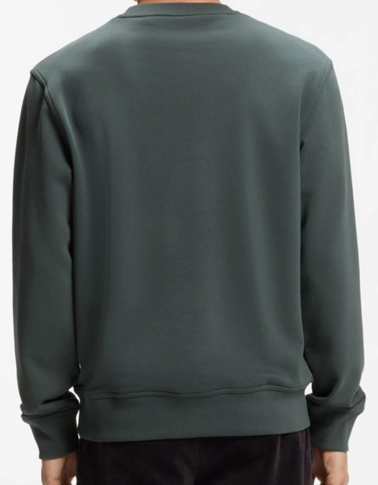 WeSmallCrew Crew Neck Open Green Sweatshirt