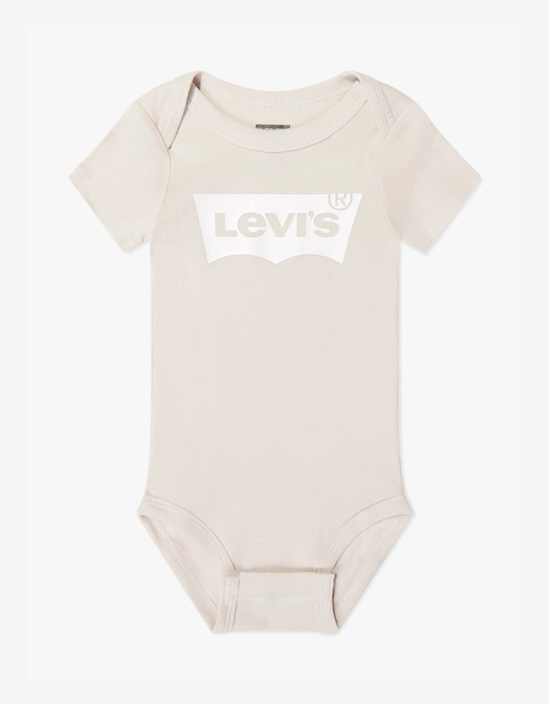 Levi's Baby Batwing Bodysuit Gift Set in Beige