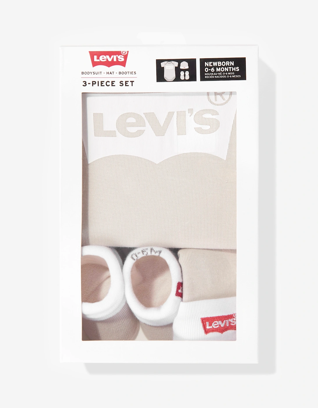 Levi's Baby Batwing Bodysuit Gift Set in Beige