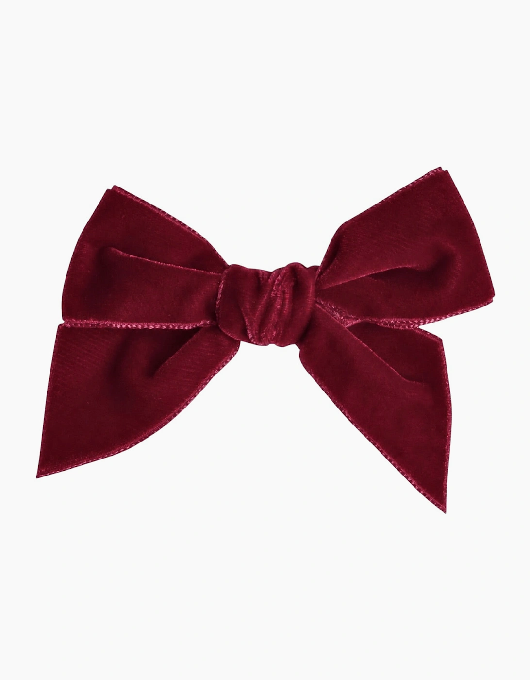 Girls Burgundy 575 Velvet 10cm Bow Clip