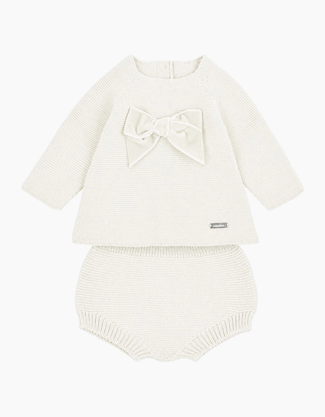 Girls Ivory 202 Velvet Bow Jam Pant Set