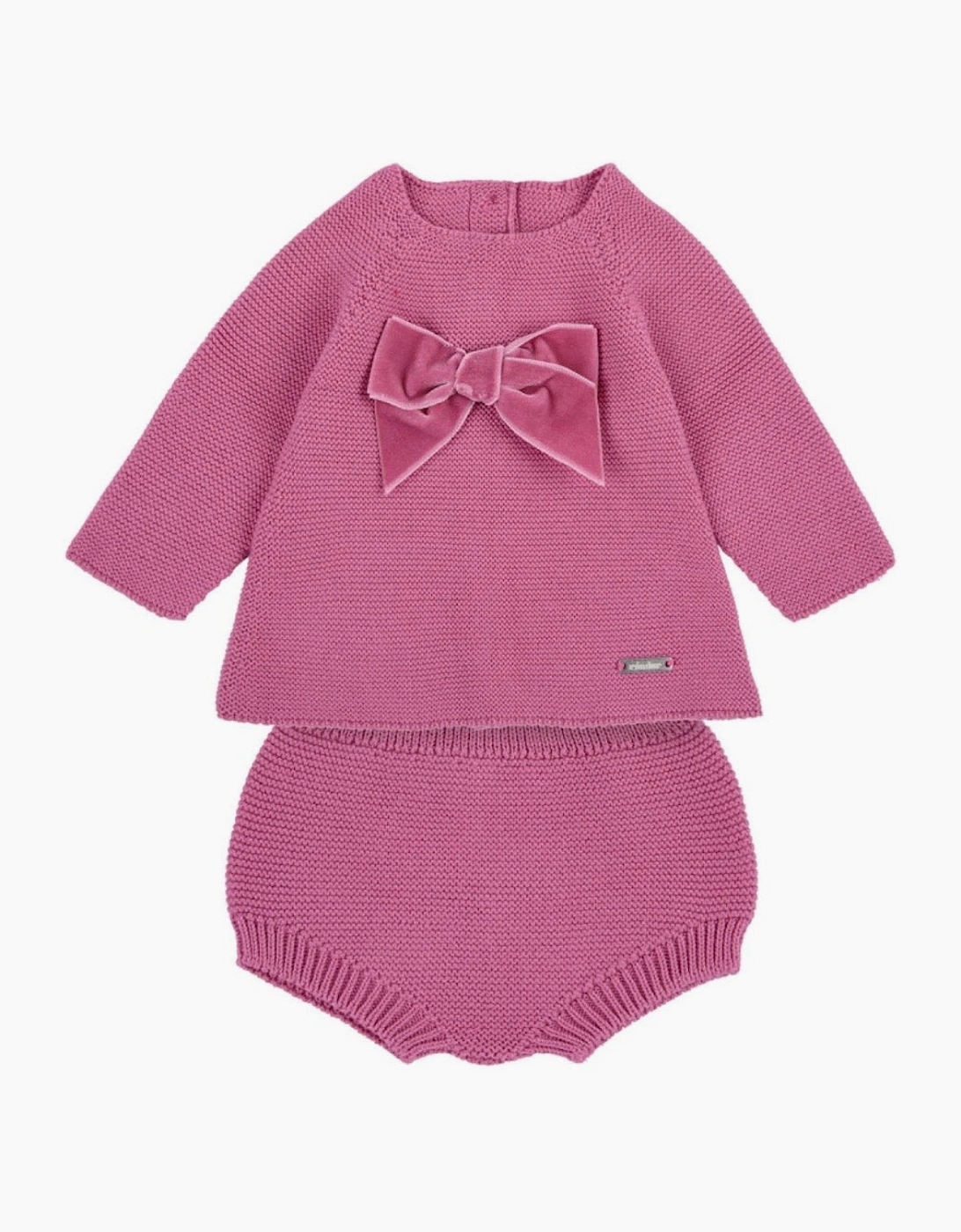 Girls Pink 558 Velvet Bow Jam Pant Set