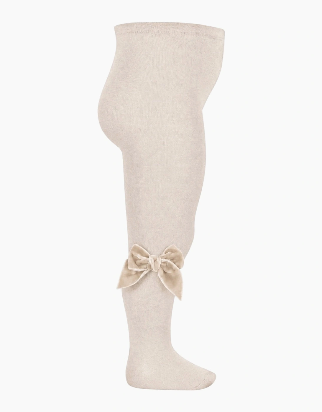 Girls Linen Velvet Bow Tights