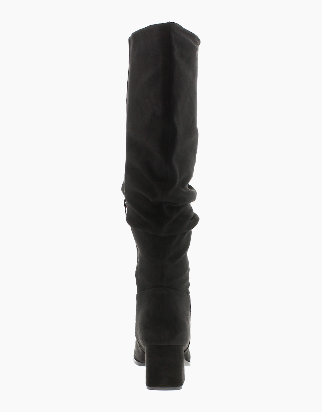 Krush Womens Long Boots Knee-High Slouchy Faux-Suede Ronnie Zip  black UK Size
