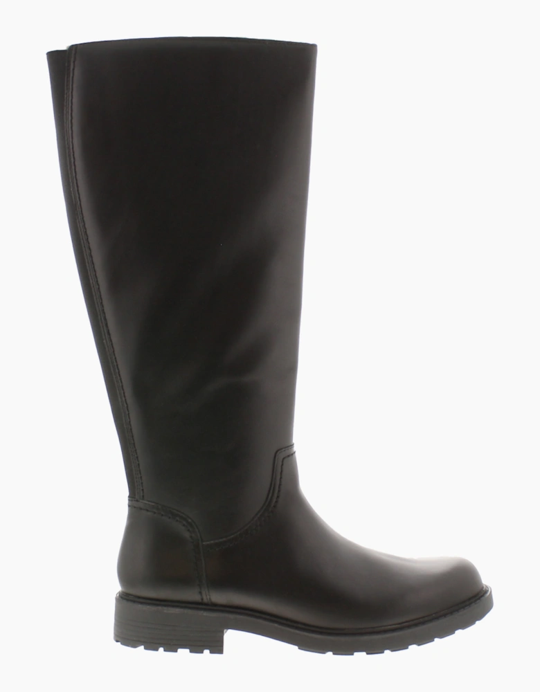 Clarks Womens Long Boots Orinoco 2 Rise Zip black UK Size