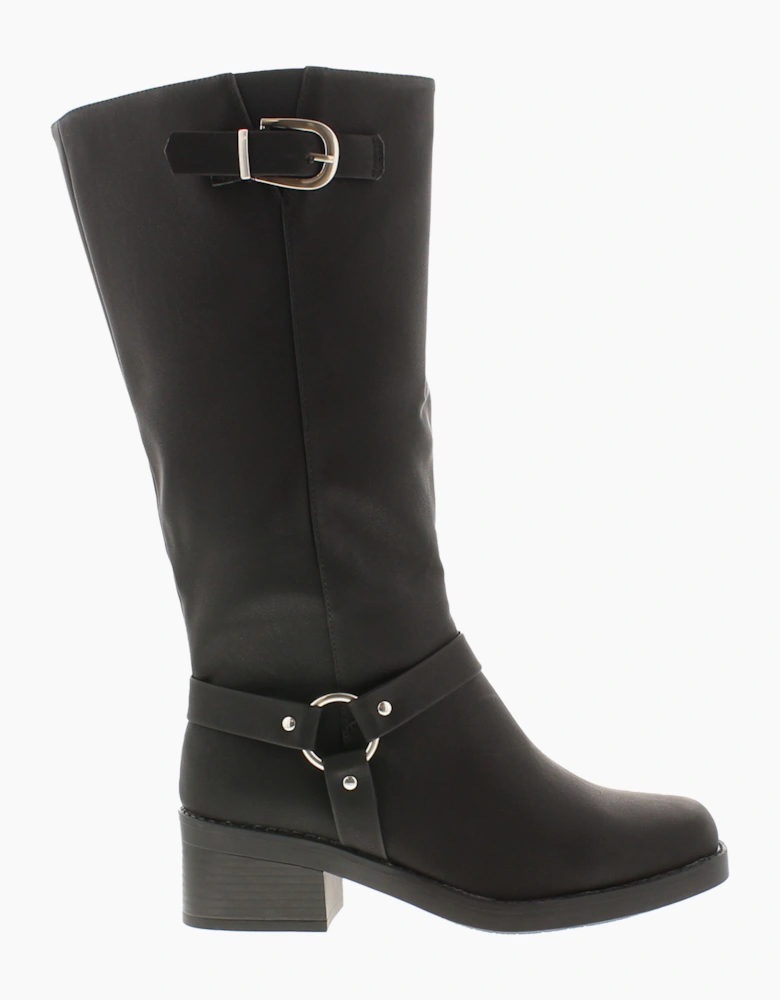 Krush Womens Long Boots Wider Fit Marnie Zip black UK Size