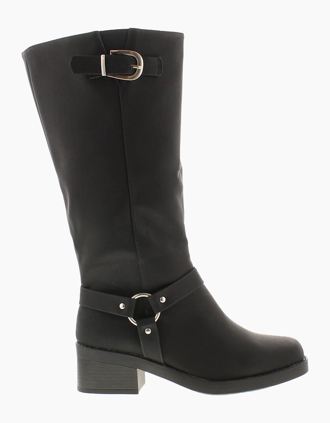 Krush Womens Long Boots Wider Fit Marnie Zip black UK Size