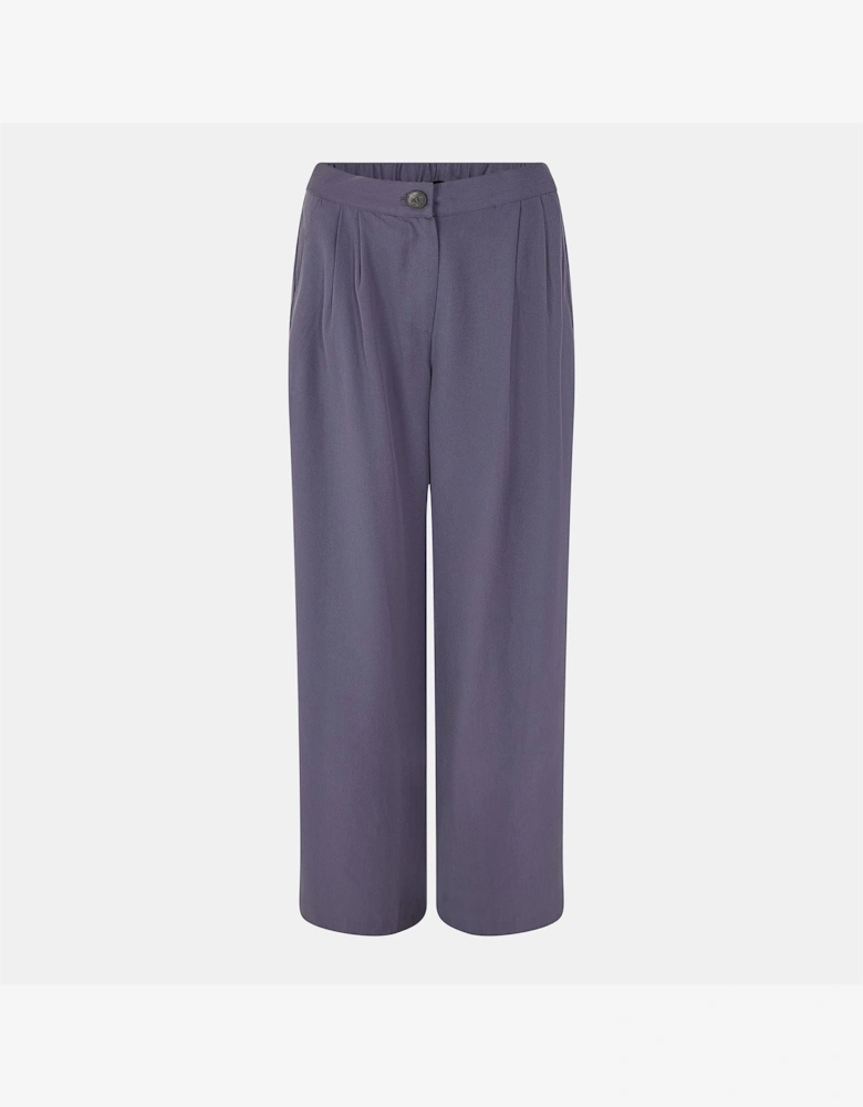 Solid Patterned Wide Leg Trousers