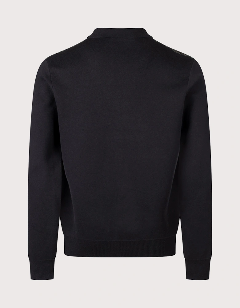 Regular Fit Textured Panel Zip Through Cardigan