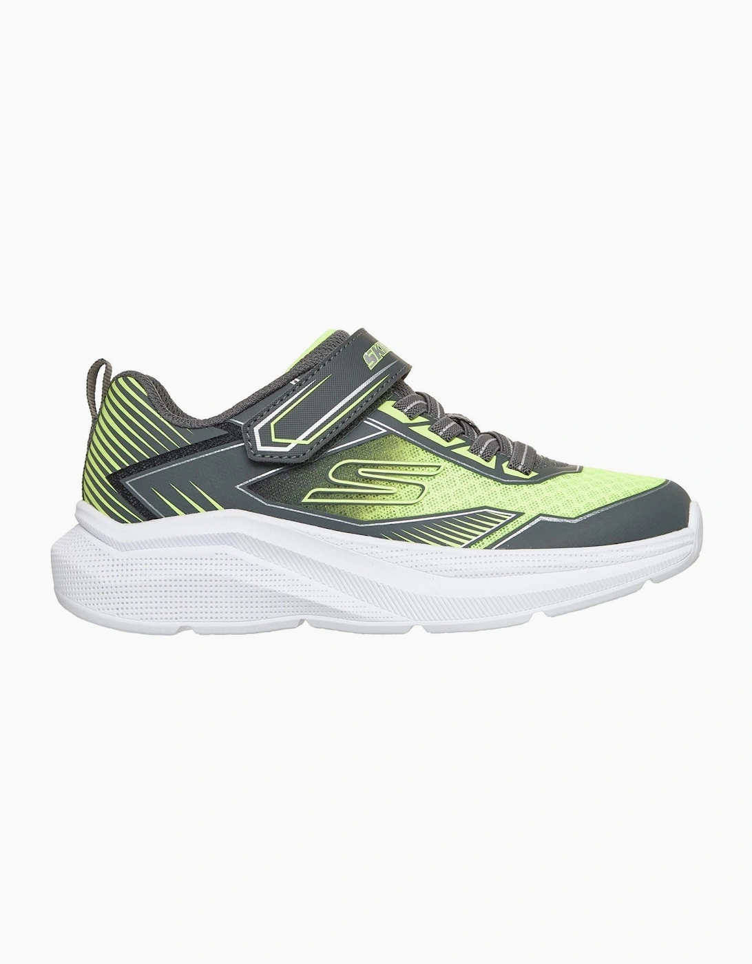 Skechers Microspec Velocity Grid-Drift Boy's Charcoal/Yellow & Silver Trainers