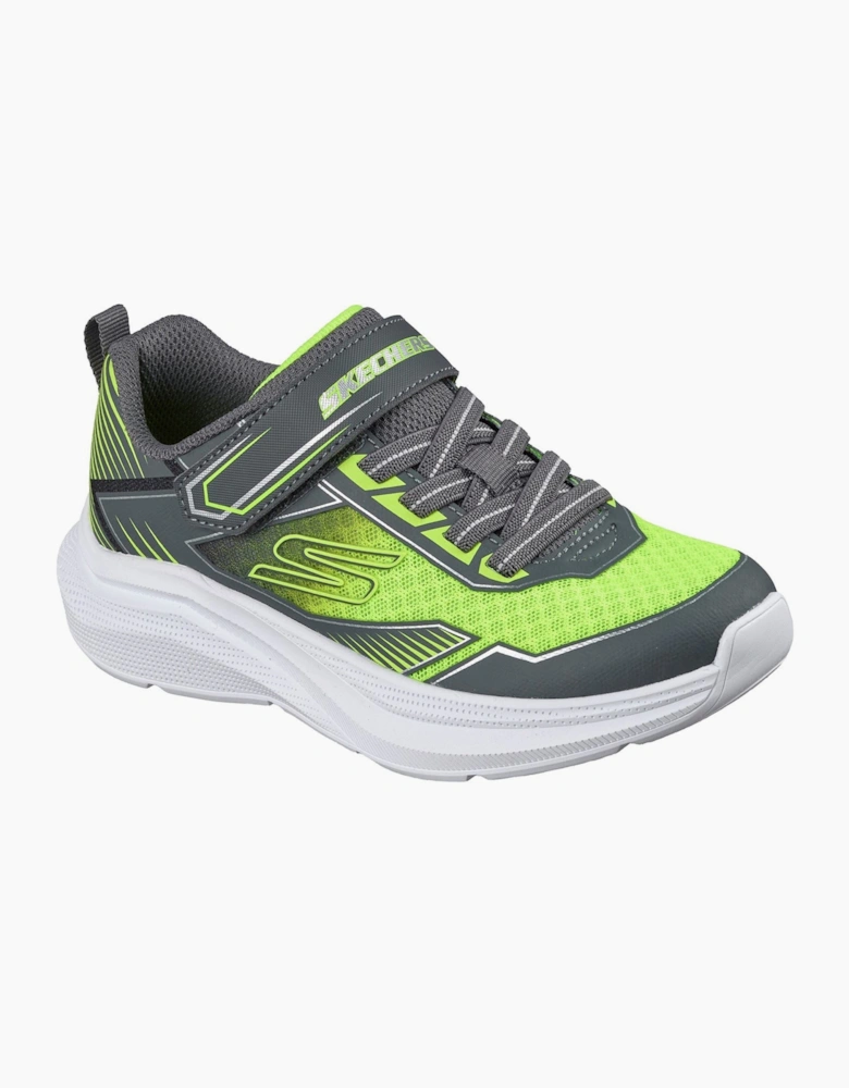 Skechers Microspec Velocity Grid-Drift Boy's Charcoal/Yellow & Silver Trainers