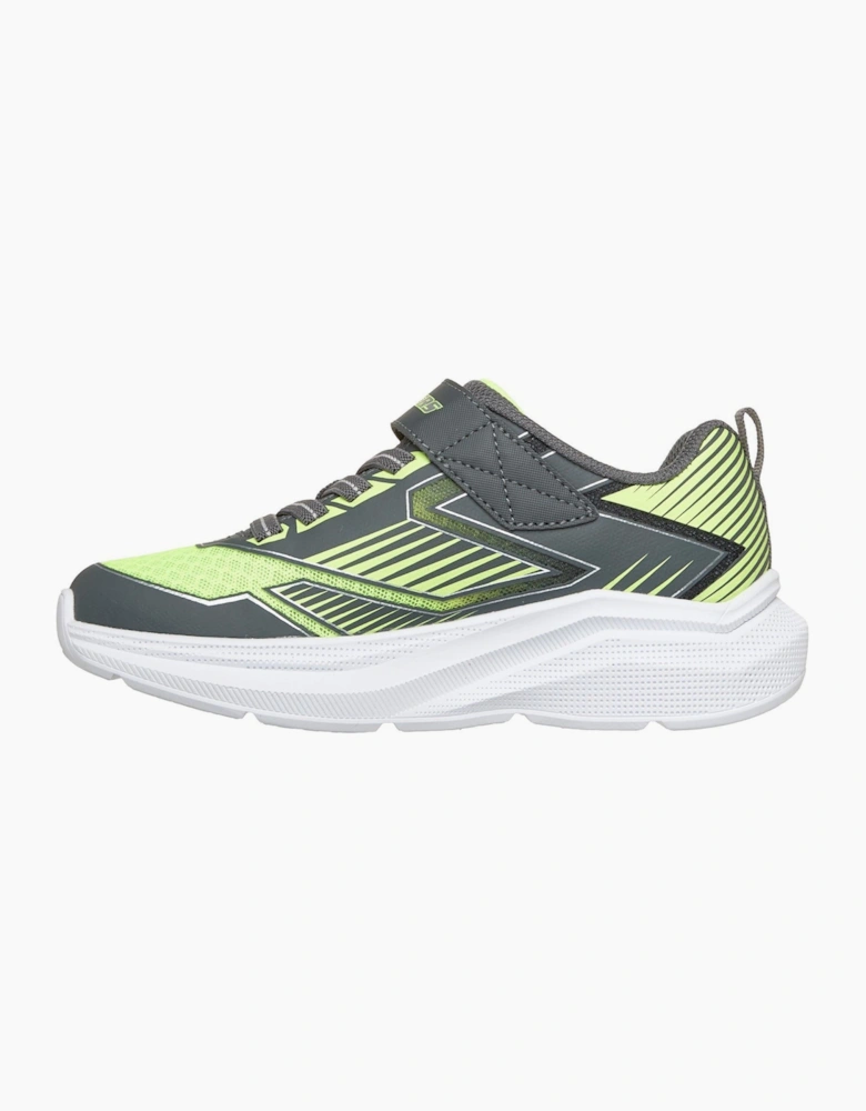 Skechers Microspec Velocity Grid-Drift Boy's Charcoal/Yellow & Silver Trainers