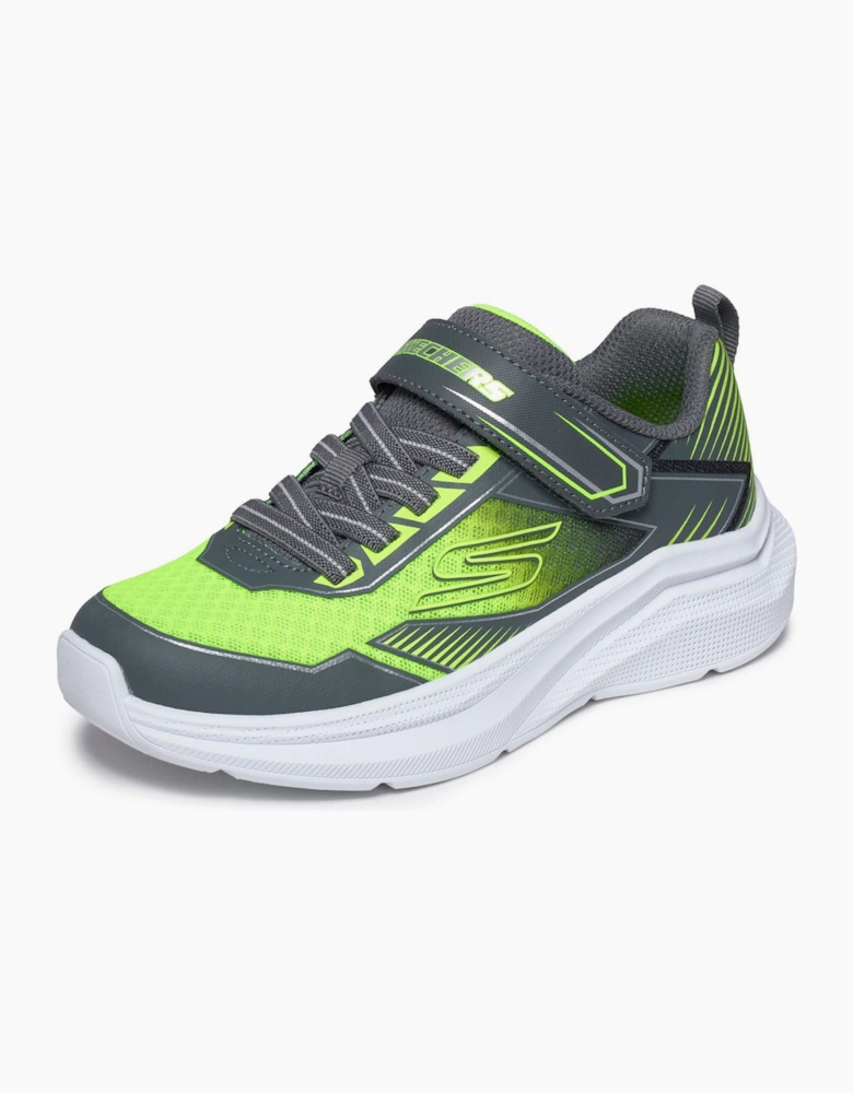 Skechers Microspec Velocity Grid-Drift Boy's Charcoal/Yellow & Silver Trainers
