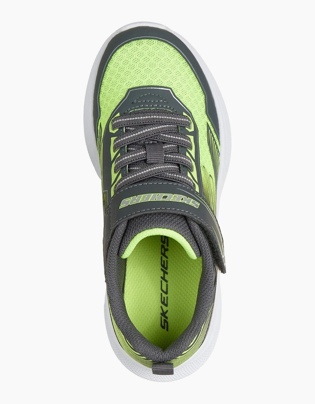 Skechers Microspec Velocity Grid-Drift Boy's Charcoal/Yellow & Silver Trainers