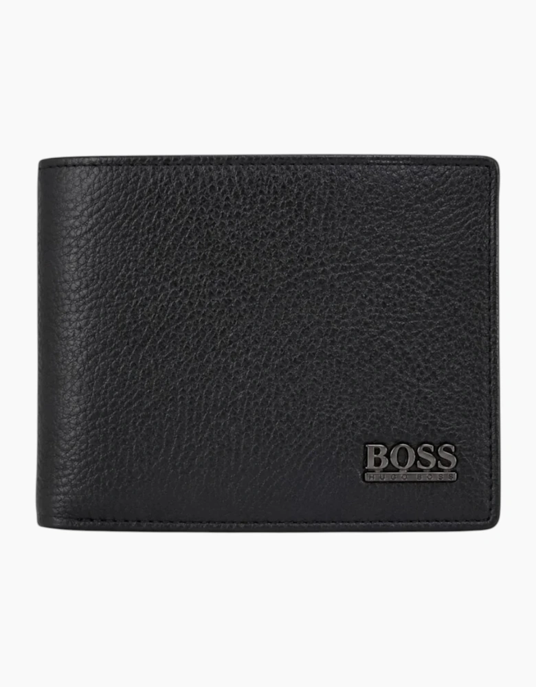 Hugo Boss Mens Genuine Leather Wallet Monist Bifold Credit Card Holder Black