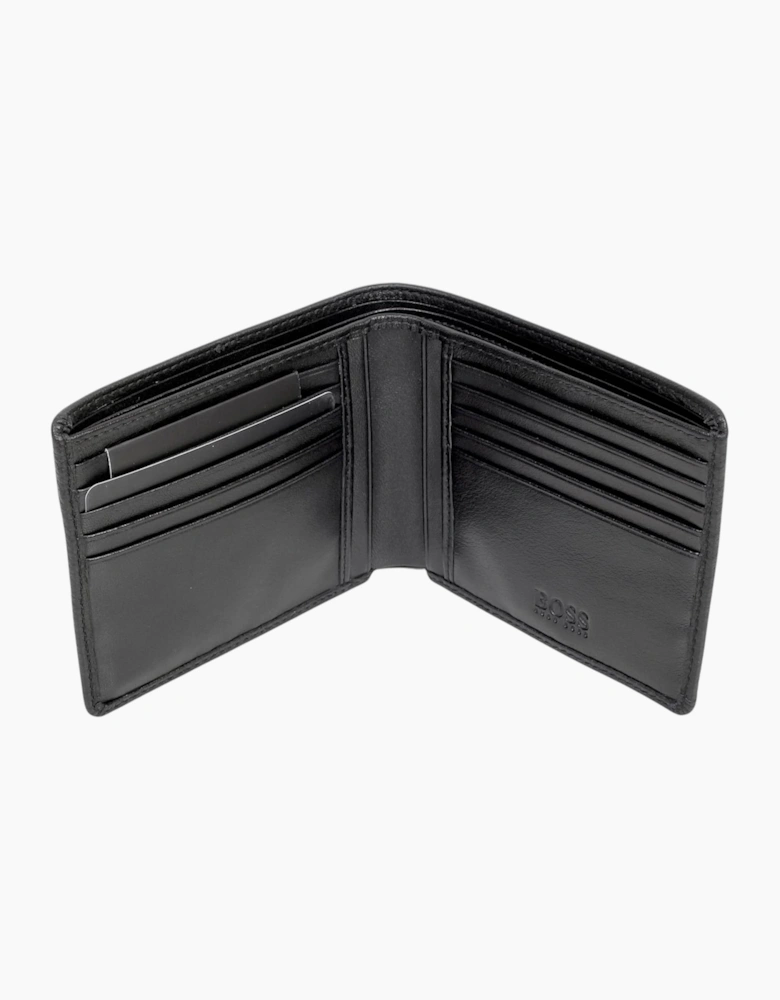 Hugo Boss Mens Genuine Leather Wallet Monist Bifold Credit Card Holder Black