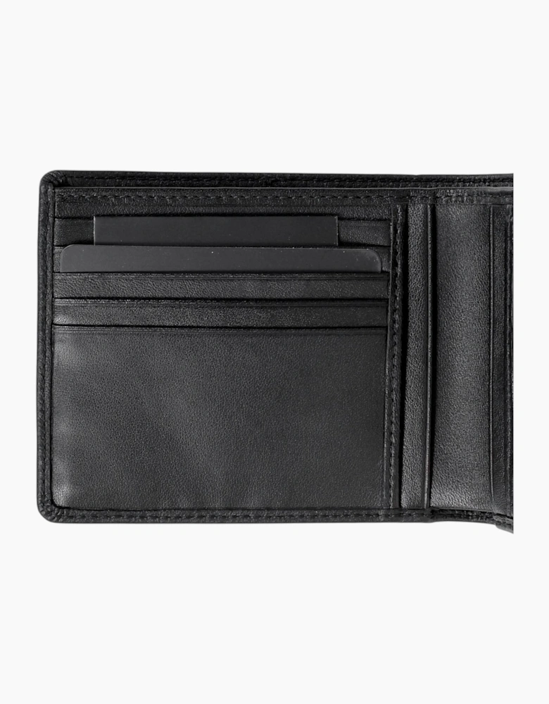 Hugo Boss Mens Genuine Leather Wallet Monist Bifold Credit Card Holder Black