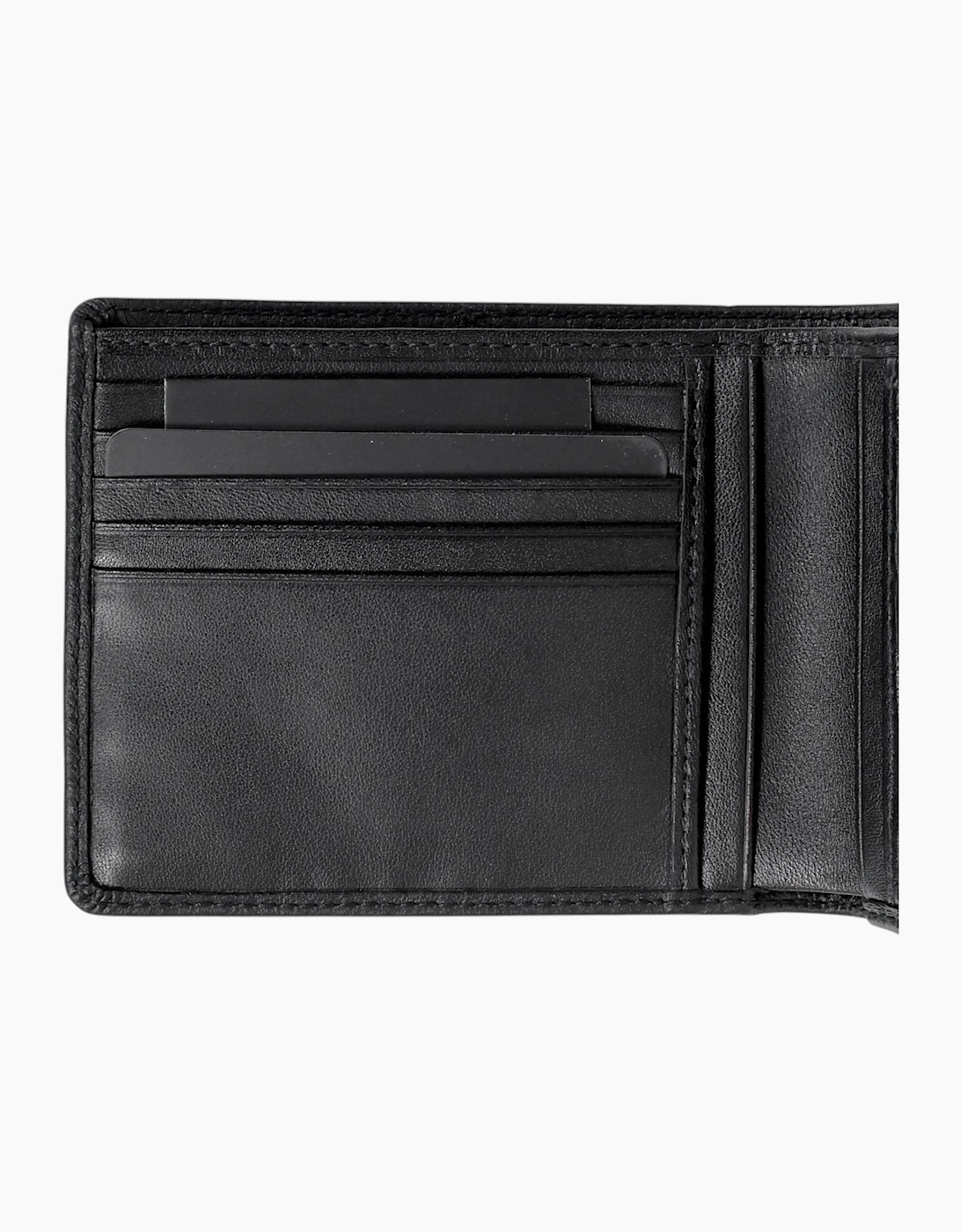 Hugo Boss Mens Genuine Leather Wallet Monist Bifold Credit Card Holder Black