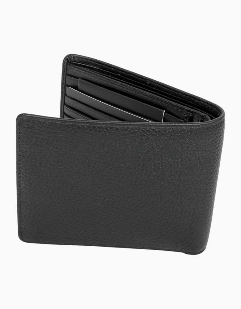 Hugo Boss Mens Genuine Leather Wallet Monist Bifold Credit Card Holder Black