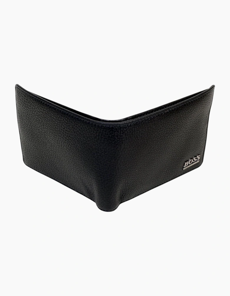 Hugo Boss Mens Genuine Leather Wallet Monist Bifold Credit Card Holder Black