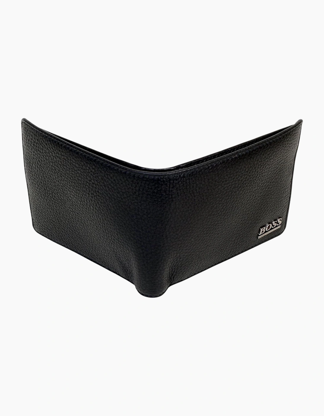 Hugo Boss Mens Genuine Leather Wallet Monist Bifold Credit Card Holder Black