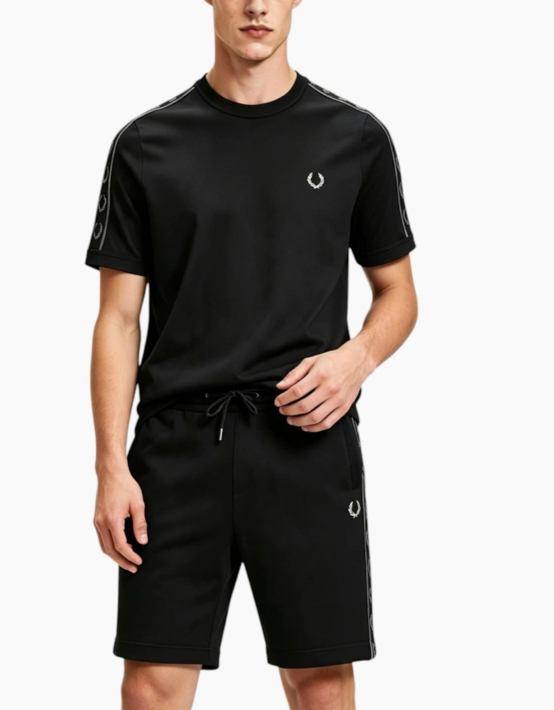 Fred Perry Mens Tape Ringer Co Ords Set Short Sleeve T Shirts Shorts