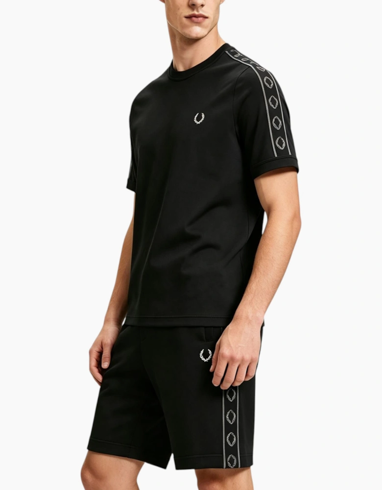 Fred Perry Mens Tape Ringer Co Ords Set Short Sleeve T Shirts Shorts