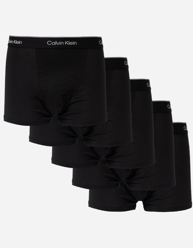 Calvin Klein 5 Pack Icon Cotton Stretch Mens Relaxed Fit Trunks - Black