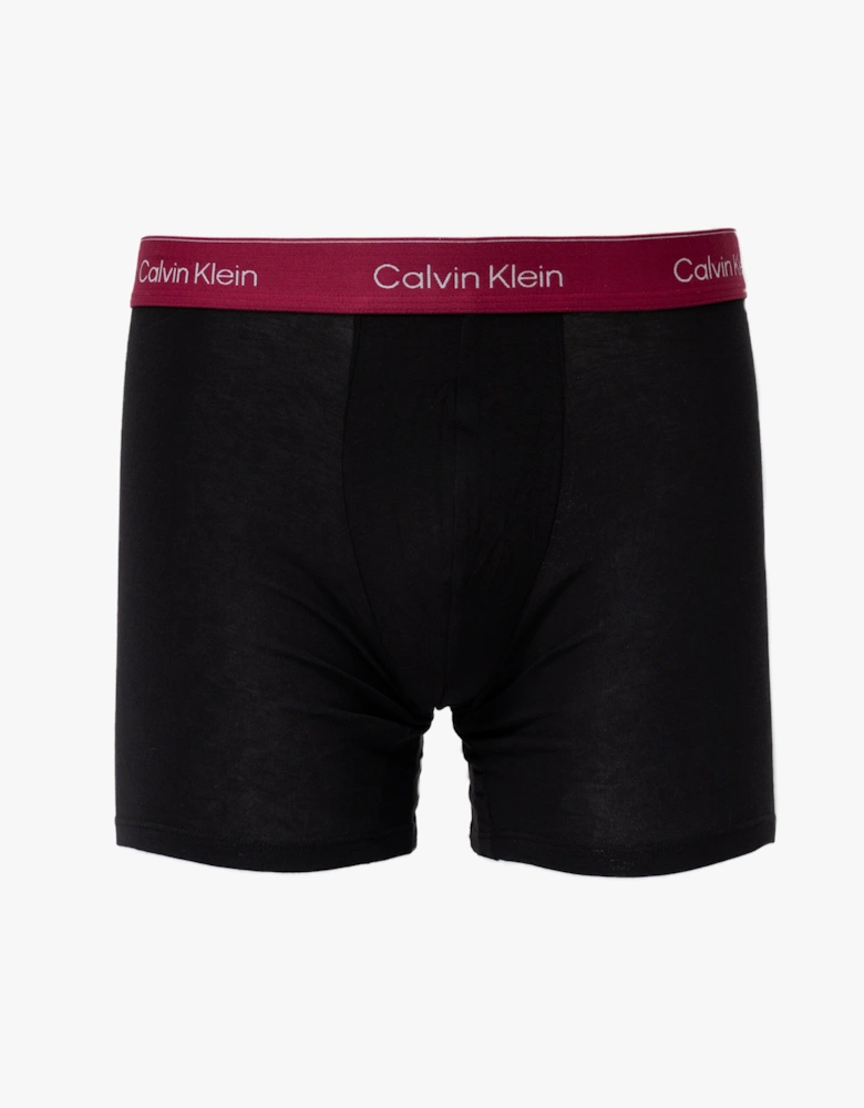 Calvin Klein 3 Pack Mens Boxer Briefs - Black Bodies W/ Poseidon Blue/Plein