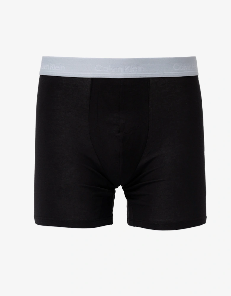 Calvin Klein 3 Pack Mens Boxer Briefs - Black Bodies W/ Poseidon Blue/Plein