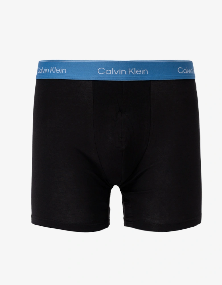Calvin Klein 3 Pack Mens Boxer Briefs - Black Bodies W/ Poseidon Blue/Plein