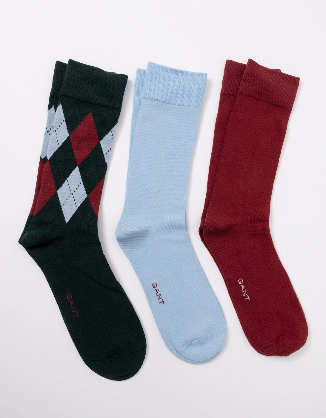 Gant Men's GANT Mens Argyle Socks 3-Pack - 374 Tartan Green - Black/Red/Blue