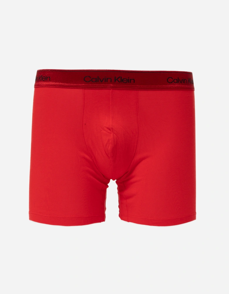 Calvin Klein 3-Pack Mens Icon Stretch Metallic Boxer Briefs - Black/Goji Berry/Black