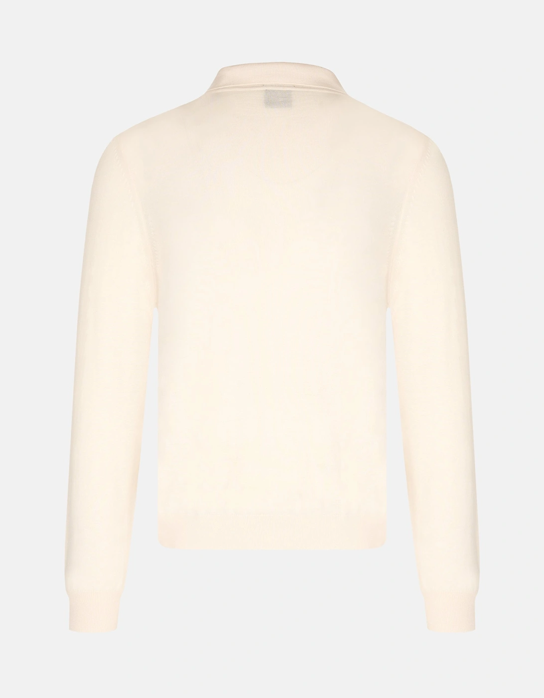 H Lancione Ls Knitted Polo Cream
