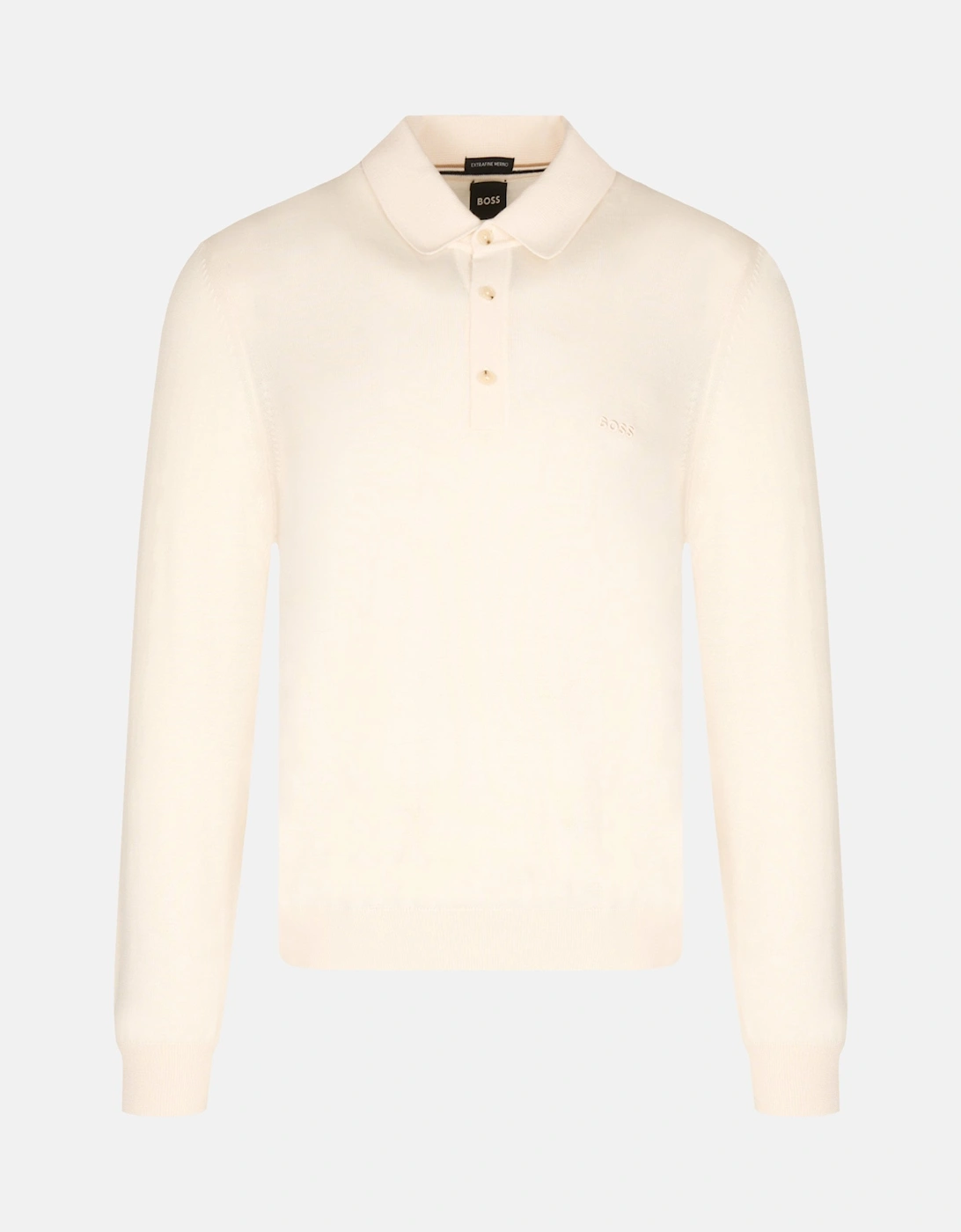 Boss Hugo Boss Men's H Lancione Ls Knitted Polo Cream - White