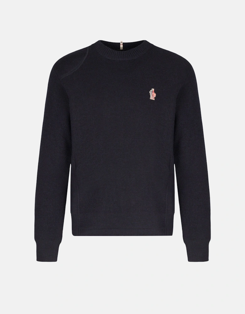 Branded Wool Sweater Navy