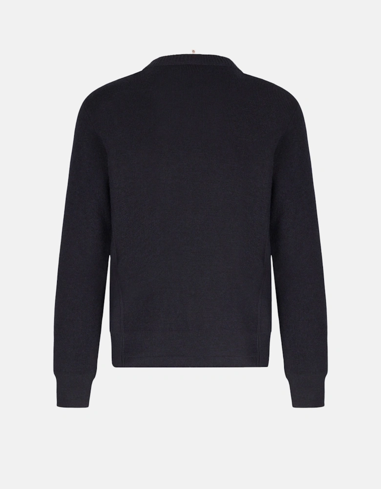 Branded Wool Sweater Navy