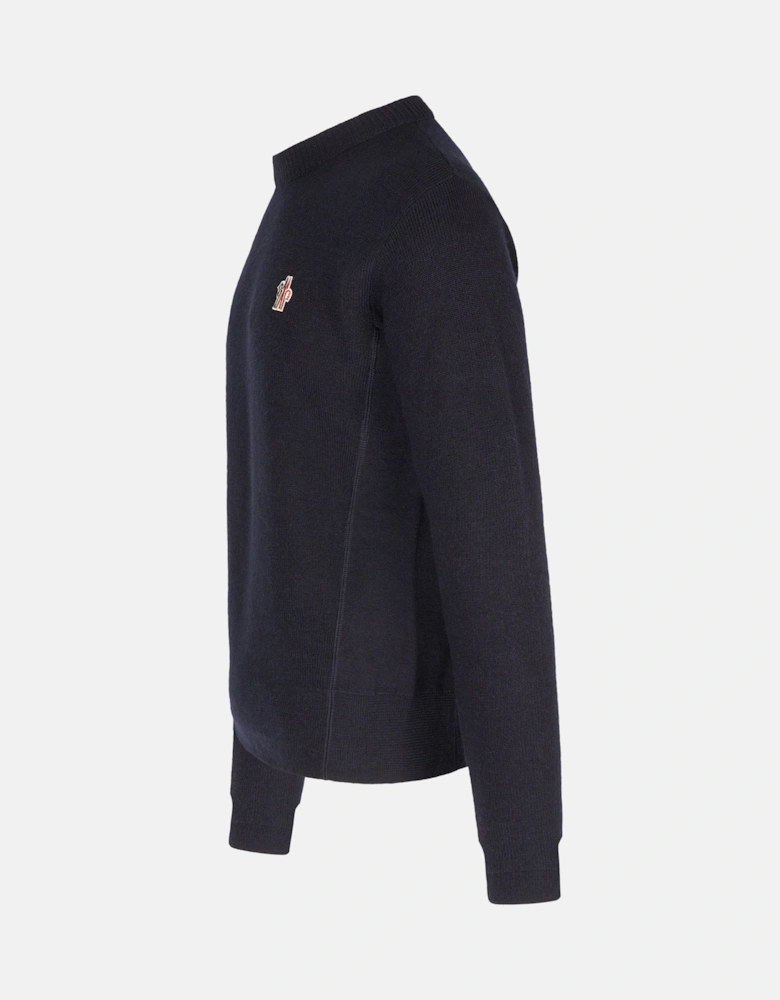 Branded Wool Sweater Navy