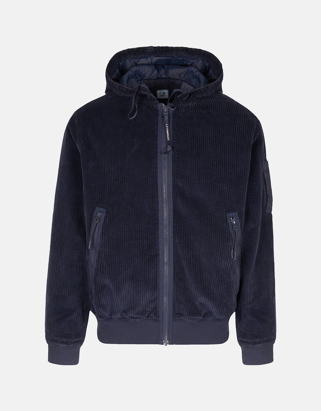 CP Company CP Company Men's Hooded Corduory Lens Jacket Navy - Blue