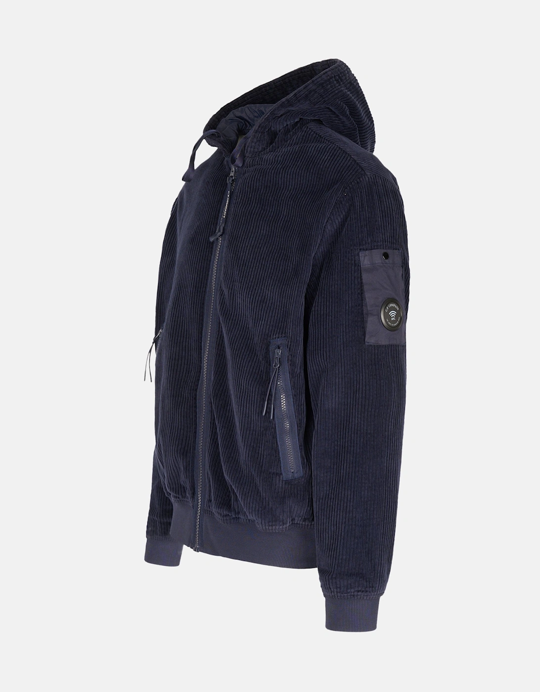 Hooded Corduory Lens Jacket Navy