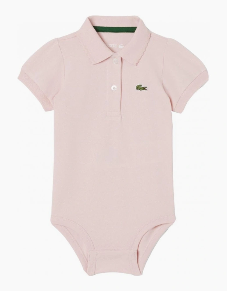 Lacoste Infant Pink Bodysuit In Gift Box