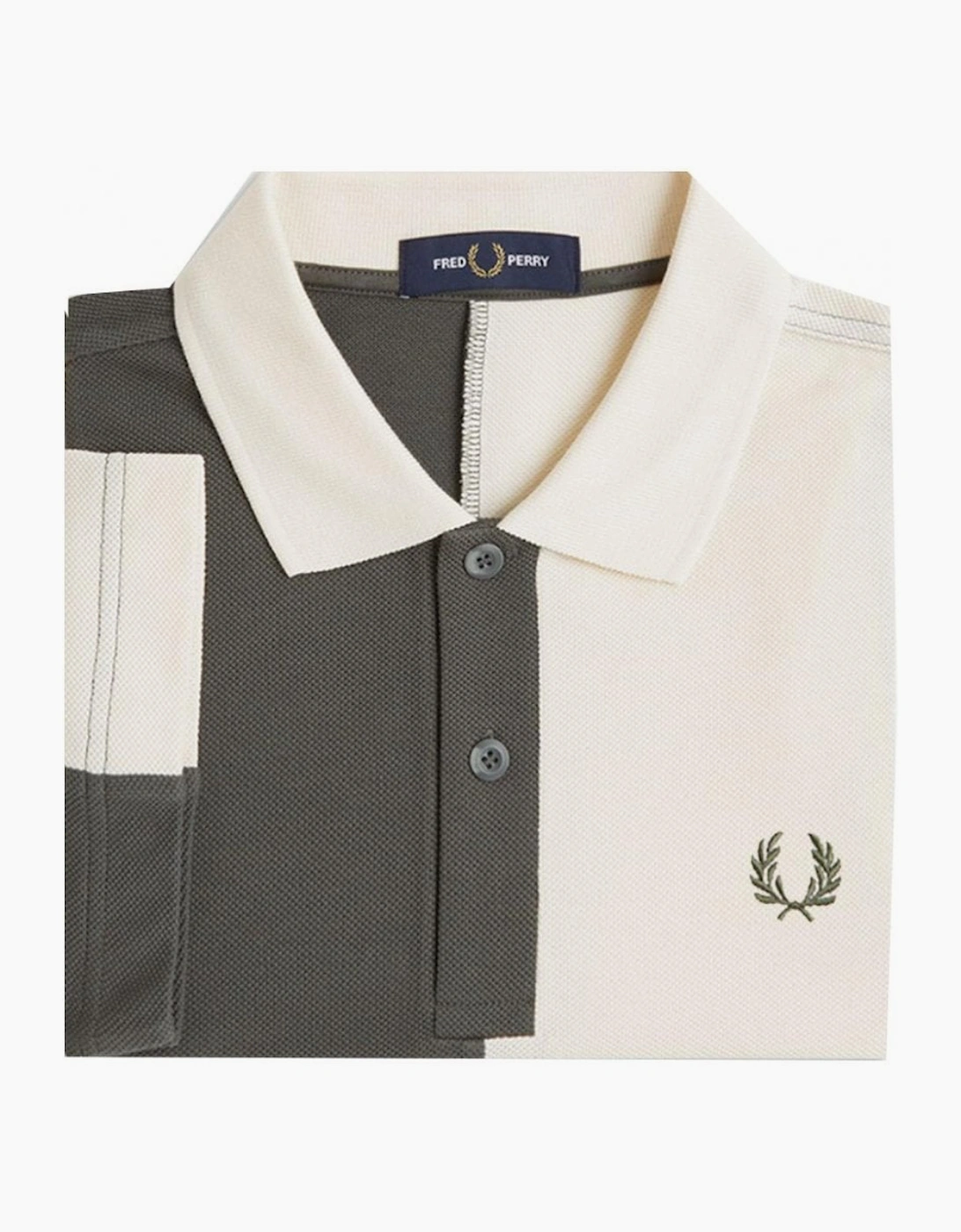 Fred Perry Men's Ecru Panelled Polo Shirt