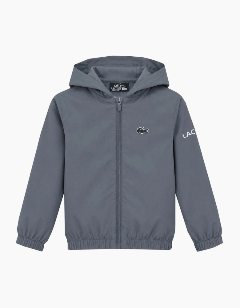 Lacoste Boy's Grey Zip Up Hooded Tracksuit Jacket
