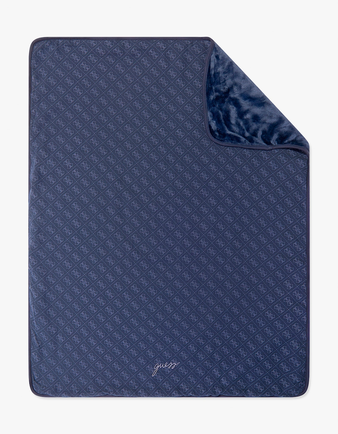 Guess Baby Logo Blanket with Pouch in Navy