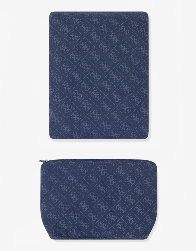 Guess Baby Logo Blanket with Pouch in Navy
