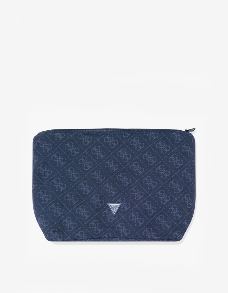 Guess Baby Logo Blanket with Pouch in Navy