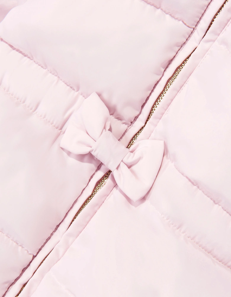 Guess Baby Girls Hooded Puffer Jacket in Pink