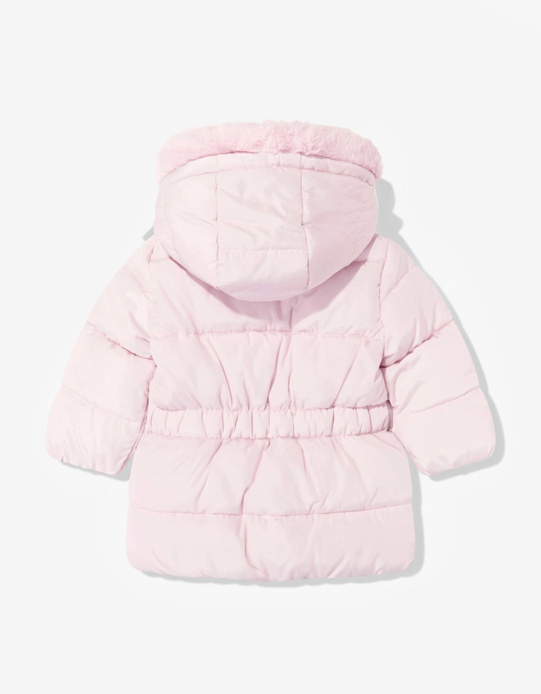 Guess Baby Girls Hooded Puffer Jacket in Pink